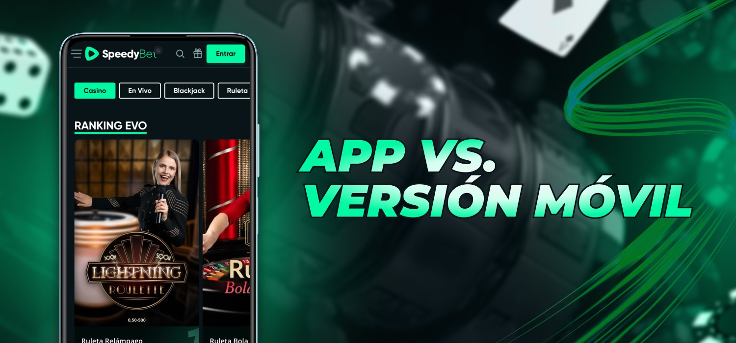 Aplicación de casino frente a versión móvil