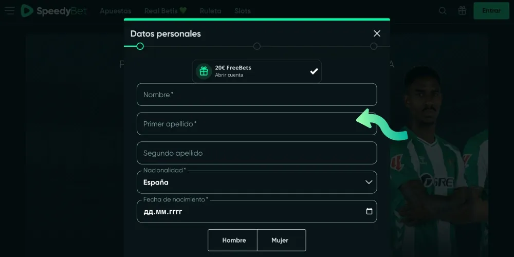 introduzca sus datos personales